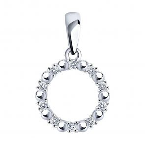 Серебряная подвеска SOKOLOV с фианитом 94033171-91 фото