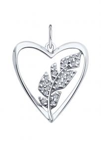 Серебряная подвеска SOKOLOV с фианитом 94033184 фото