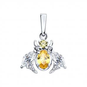 Серебряная подвеска SOKOLOV с фианитом 94033192 фото