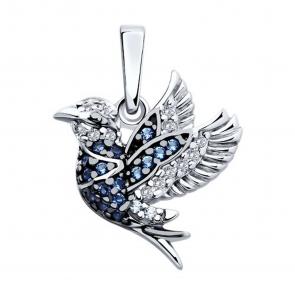 Серебряная подвеска SOKOLOV с фианитом 94033201 фото