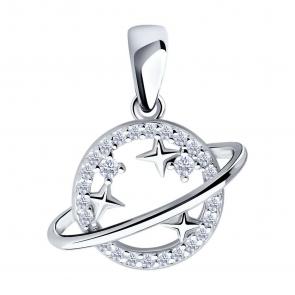 Серебряная подвеска SOKOLOV с фианитом 94033222-91 фото