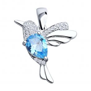 Серебряная подвеска SOKOLOV с фианитом 94033229-91 фото