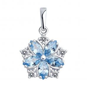 Серебряная подвеска SOKOLOV с фианитом 94033243-91 фото