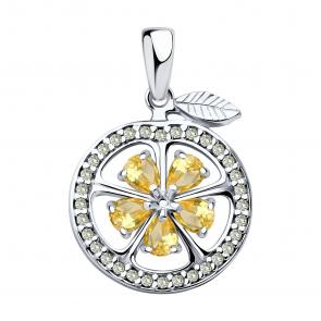 Серебряная подвеска SOKOLOV с фианитом 94033261 фото