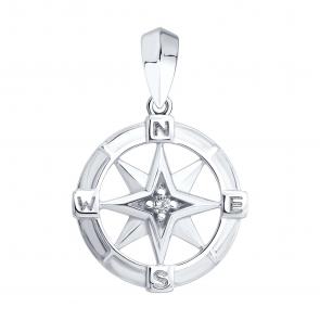 Серебряная подвеска SOKOLOV с фианитом 94033285 фото