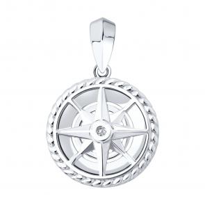 Серебряная подвеска SOKOLOV с фианитом 94033286 фото