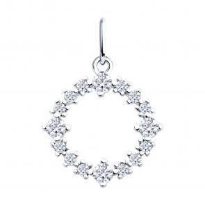 Серебряная подвеска SOKOLOV с фианитом 94033336 фото