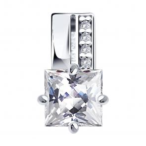 Серебряная подвеска SOKOLOV с фианитом 94033392 фото