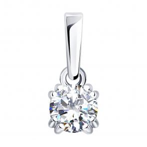 Серебряная подвеска SOKOLOV с фианитом 94033396 фото