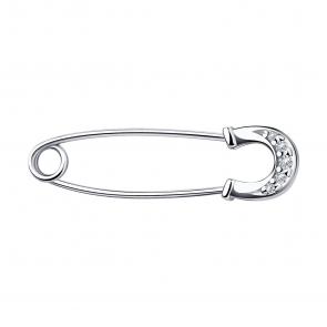 Серебряная булавка SOKOLOV с фианитом 94040093 фото