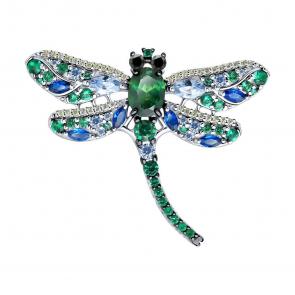 Серебряная брошь SOKOLOV с фианитом 94040271-91 фото