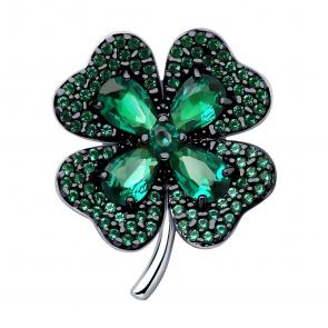 : Брошь из серебра с фианитами 94040279-91 фото