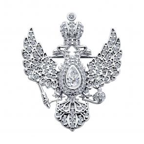 Серебряная брошь SOKOLOV с фианитом 94040282 фото