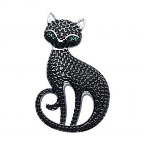 Серебряная брошь SOKOLOV с фианитом 94040300-91 фото