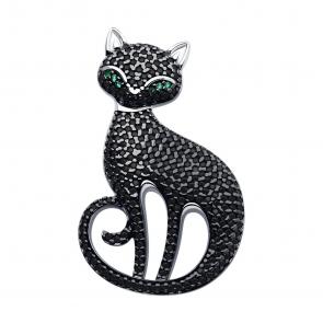 Серебряная брошь SOKOLOV с фианитом 94040300 фото