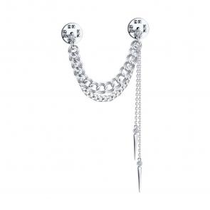 Серебряная брошь SOKOLOV с фианитом 94040335-91 фото