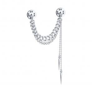 Серебряная брошь SOKOLOV с фианитом 94040335 фото