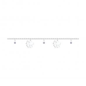 Серебряный браслет на ногу SOKOLOV с фианитом 94050068 фото