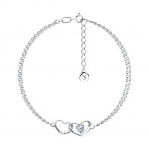 Серебряный браслет SOKOLOV с фианитом 94050211 фото