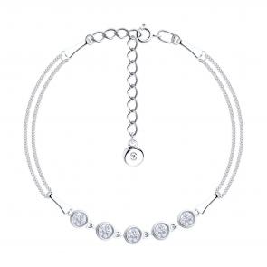 Серебряный браслет SOKOLOV с фианитом 94050303 фото