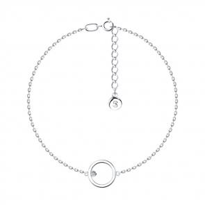 Серебряный браслет SOKOLOV с фианитом 94050451 фото