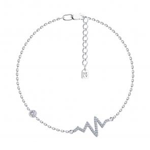 Серебряный браслет SOKOLOV с фианитом 94050577 фото