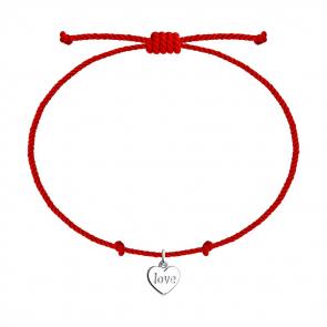 Текстильный шнурок с декоративным элементом из серебра Сердце SOKOLOV 94050609 фото