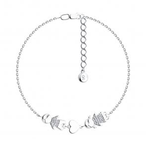 Серебряный браслет SOKOLOV с фианитом 94050752 фото