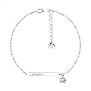 Серебряный браслет SOKOLOV с фианитом 94050759 фото