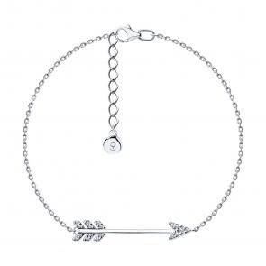 Серебряный браслет SOKOLOV с фианитом 94050926-91 фото