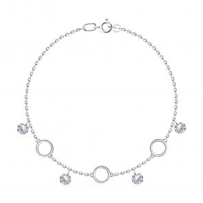 Серебряный браслет SOKOLOV с фианитом 94050928 фото