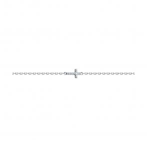 Серебряный браслет Крест SOKOLOV с фианитом 94050971 фото