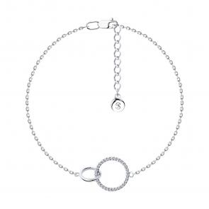 Серебряный браслет SOKOLOV с фианитом 94050976 фото