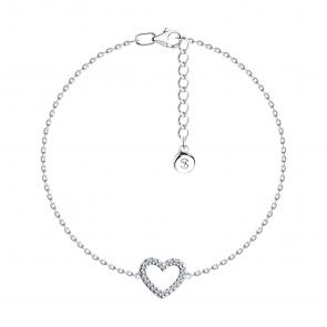 Серебряный браслет SOKOLOV с фианитом 94051017 фото