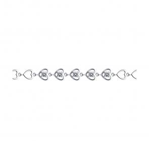 Серебряный браслет SOKOLOV с фианитом 94051031 фото