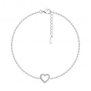 Серебряный браслет SOKOLOV с фианитом 94051073-91 фото