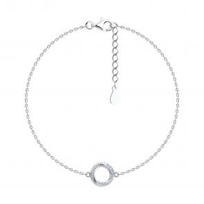 Серебряный браслет SOKOLOV с фианитом 94051075-91 фото