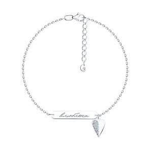 Серебряный браслет SOKOLOV с фианитом 94051155 фото