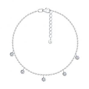 Серебряный браслет SOKOLOV с фианитом 94051156 фото