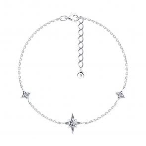 Серебряный браслет SOKOLOV с фианитом 94051181-91 фото