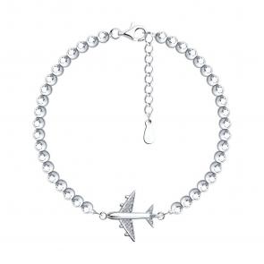 Серебряный браслет SOKOLOV с фианитом 94051231-91 фото