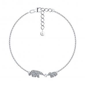 Серебряный браслет SOKOLOV с фианитом 94051252 фото