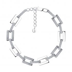 Серебряный браслет SOKOLOV с фианитом 94051262-91 фото