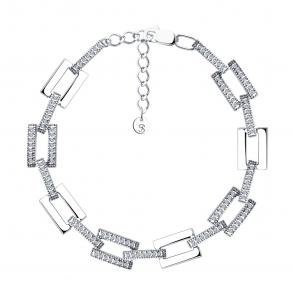 Серебряный браслет SOKOLOV с фианитом 94051262 фото