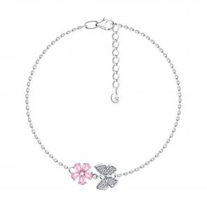 Серебряный браслет SOKOLOV с фианитом 94051263 фото