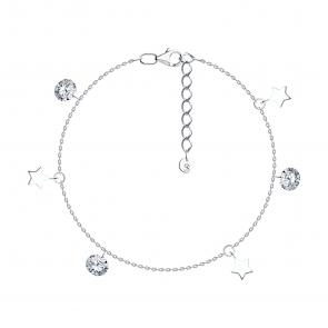 Серебряный браслет на ногу SOKOLOV с фианитом 94051283 фото