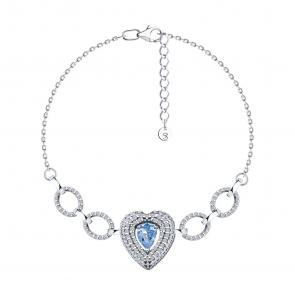 Серебряный браслет SOKOLOV с фианитом 94051298 фото