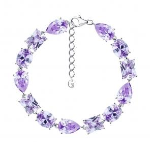 Серебряный браслет SOKOLOV с фианитом 94051300 фото