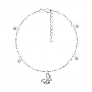 Серебряный браслет ногу SOKOLOV с фианитом 94051500 фото