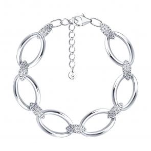 Серебряный браслет SOKOLOV с фианитом 94051503 фото